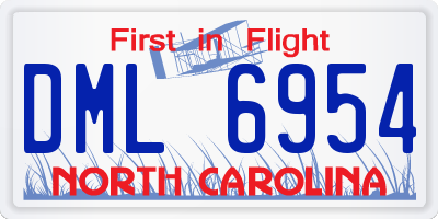NC license plate DML6954