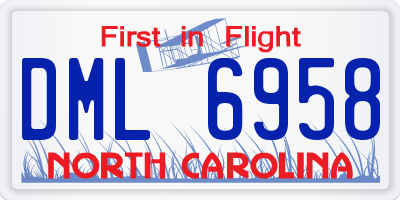 NC license plate DML6958