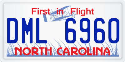 NC license plate DML6960