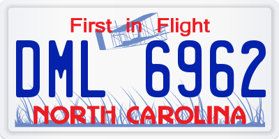 NC license plate DML6962