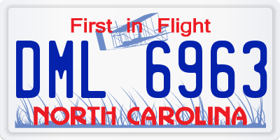 NC license plate DML6963