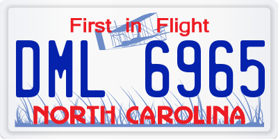 NC license plate DML6965