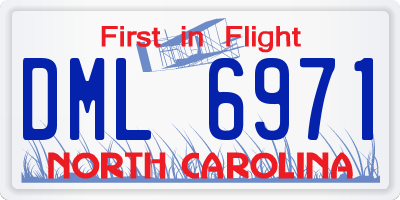 NC license plate DML6971