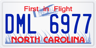 NC license plate DML6977