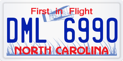 NC license plate DML6990