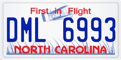 NC license plate DML6993