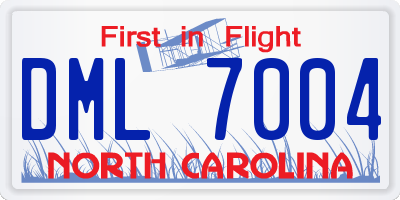 NC license plate DML7004