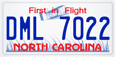 NC license plate DML7022