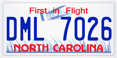 NC license plate DML7026
