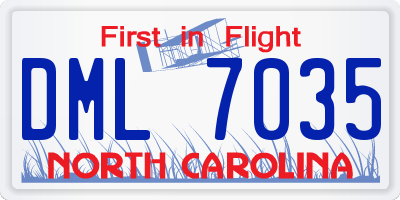 NC license plate DML7035