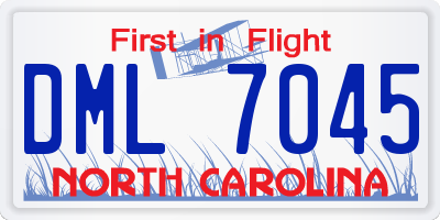 NC license plate DML7045