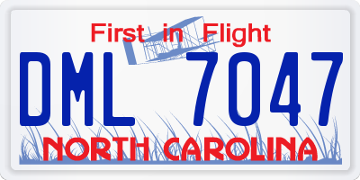 NC license plate DML7047
