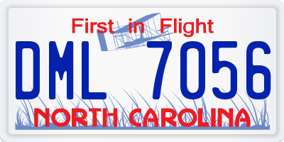 NC license plate DML7056