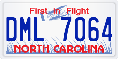 NC license plate DML7064