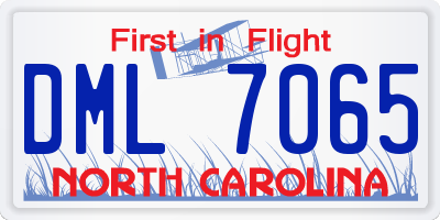 NC license plate DML7065