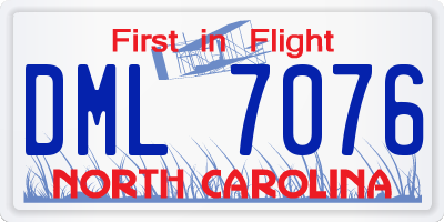 NC license plate DML7076