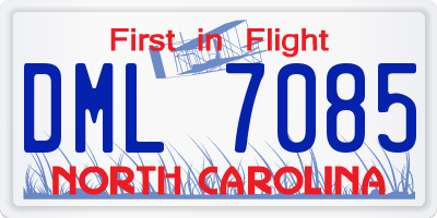 NC license plate DML7085