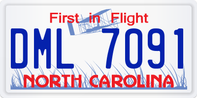 NC license plate DML7091