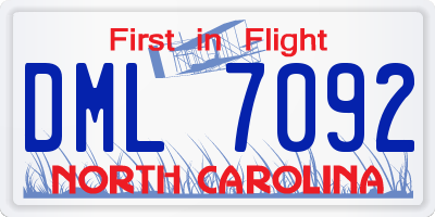 NC license plate DML7092