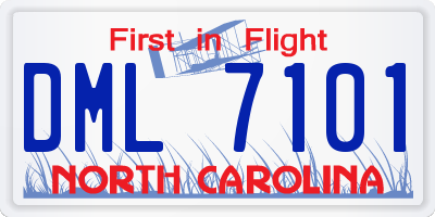 NC license plate DML7101