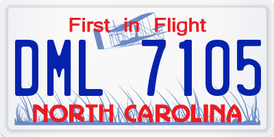 NC license plate DML7105
