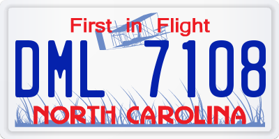 NC license plate DML7108
