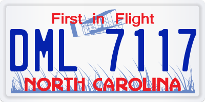 NC license plate DML7117