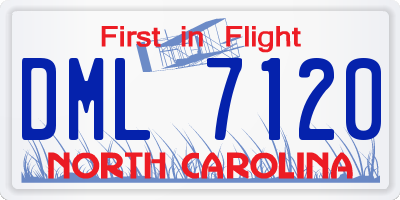 NC license plate DML7120