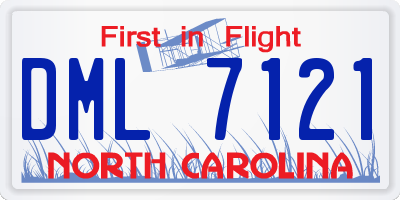 NC license plate DML7121