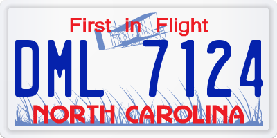 NC license plate DML7124