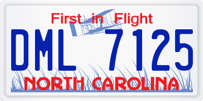 NC license plate DML7125