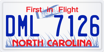 NC license plate DML7126