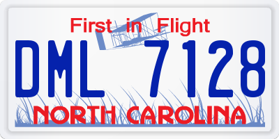 NC license plate DML7128