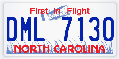 NC license plate DML7130