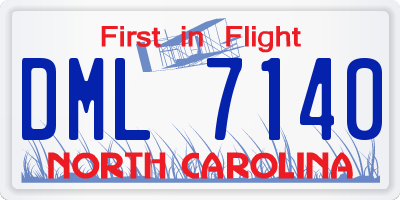 NC license plate DML7140