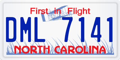 NC license plate DML7141