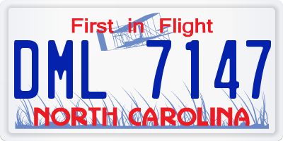 NC license plate DML7147