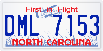 NC license plate DML7153