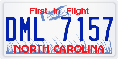 NC license plate DML7157