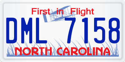 NC license plate DML7158