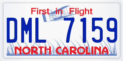 NC license plate DML7159