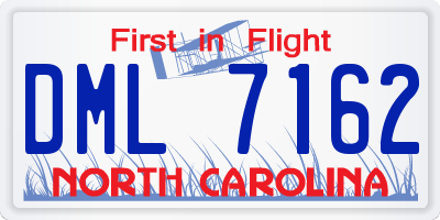 NC license plate DML7162