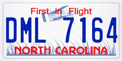 NC license plate DML7164