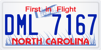 NC license plate DML7167