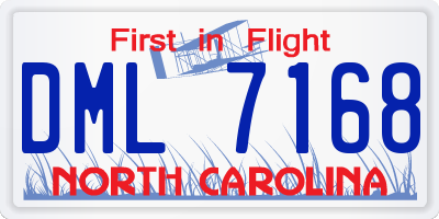 NC license plate DML7168
