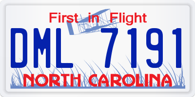 NC license plate DML7191