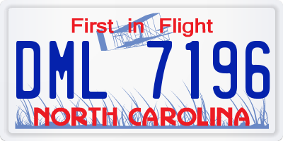 NC license plate DML7196