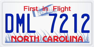 NC license plate DML7212
