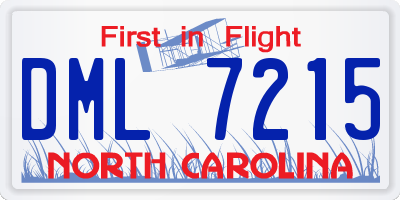 NC license plate DML7215