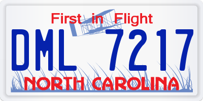 NC license plate DML7217